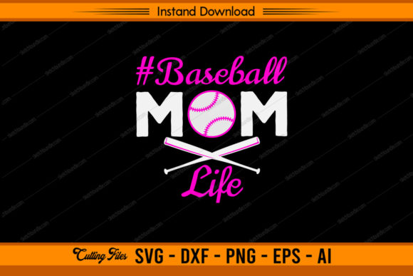 Baseball Mom Life Design: A Graphic Asset for Crafts and Content Publishing