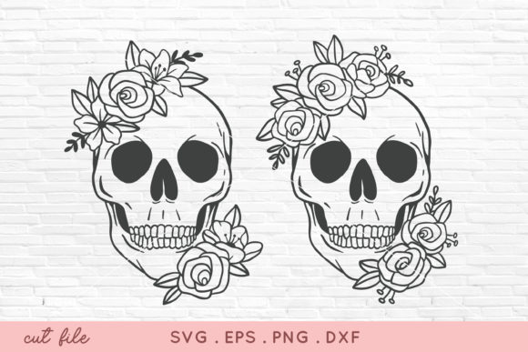 Floral Skull Svg for Creative Embroidery Projects