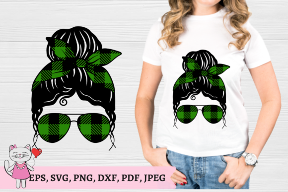 Green Buffalo Plaid Mom Life Svg for Crafts and Graphics