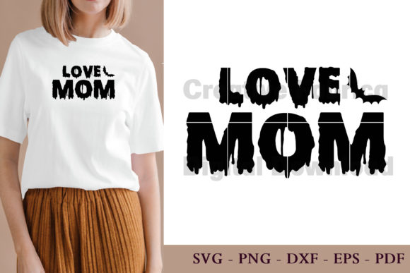 Love Mom Halloween Svg for Crafts and Graphics