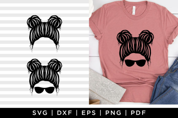 Messy Bun SVG Cut File for Crafts and Graphics