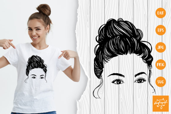 Messy Bun SVG for Crafts and Graphics
