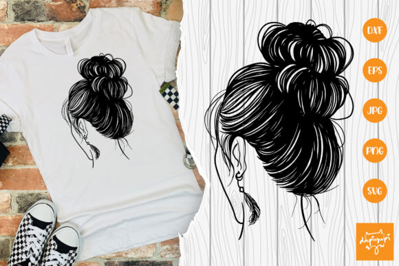 Messy Bun SVG for Crafts and Graphics