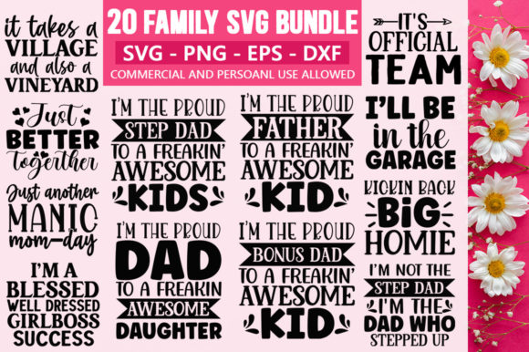 Mom,Dad,Familly SVG Bundle Vol 6 – A Creative Graphics Asset for Crafts and Content