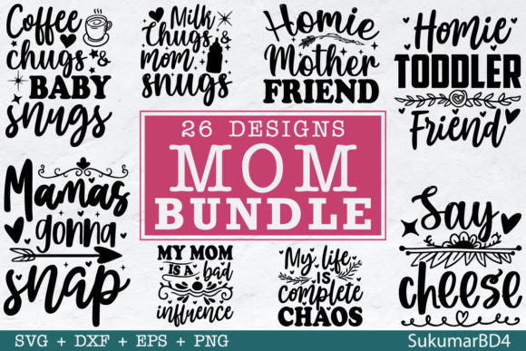 Mom Life SVG Bundle for Embroidery Projects